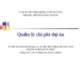 Quản lý chi phí dự án - Trường ĐH Mở Bán Công