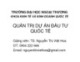 Bài giảng Quản trị dự án đầu tư quốc tế: Chương 1 - TS Nguyễn Thị Việt Hoa