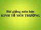 Bài giảng môn học Kinh tế môi trường - Chương mở đầu: Giới thiệu môn học Kinh tế môi trường