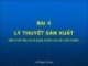 Bài giảng Bài 4: Lý thuyết sản xuất - Vũ Thành Tự Anh