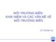 Bài giảng Môi trường biển: Khái niệm và các vấn đề về môi trường biển - Vũ Thanh Ca