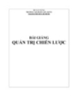 Bài giảng Quản trị chiến lược