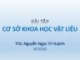 Bài tập Cơ sở khoa học vật liệu: Biểu đồ pha - ThS. Nguyễn Ngọc Trí Huỳnh