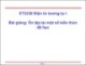 Bài giảng Điện tử tương tự 1: Ôn tập lại một số kiến thức đã học
