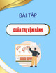 Bài tập Quản trị vận hành - ThS. Nguyễn Kim Anh