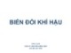 Bài giảng Biến đổi khí hậu - Nguyễn Đăng Quế
